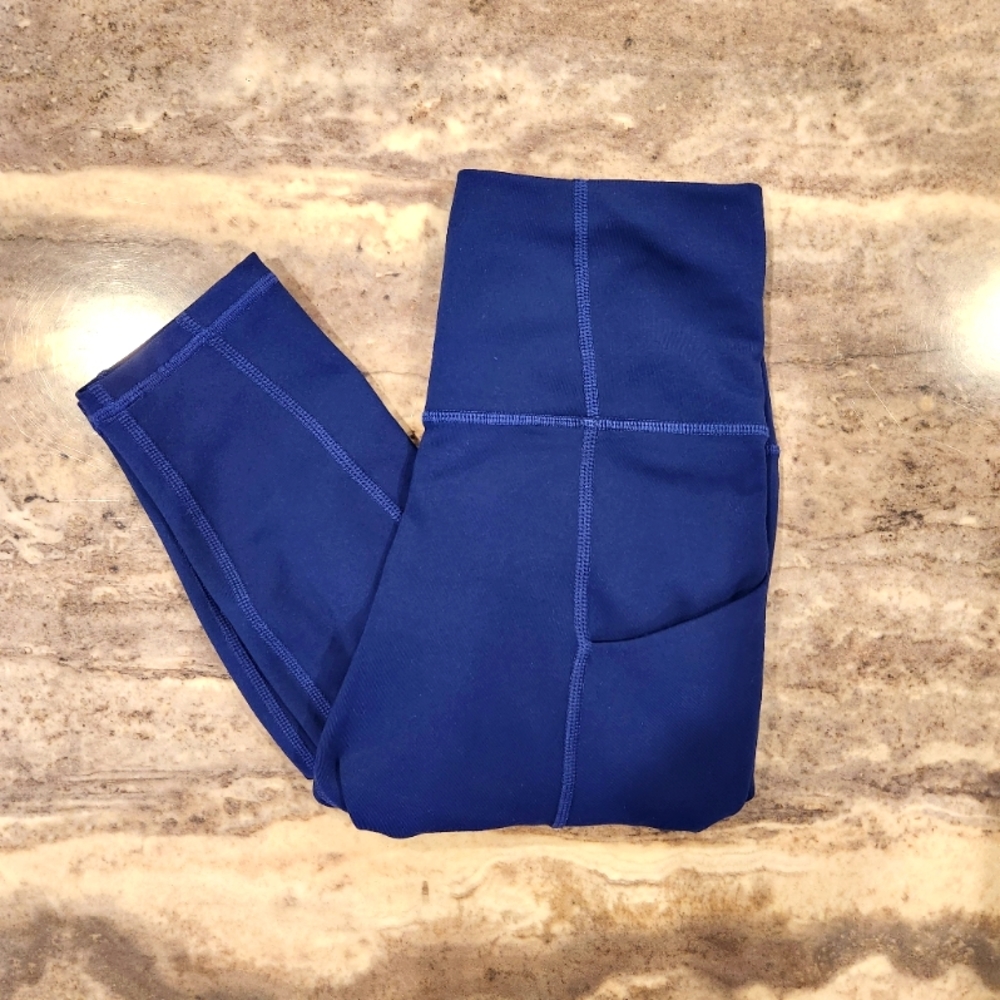 Fabletics Navy Oasis PureLuxe High-Waisted 7/8 Legging Size XXS